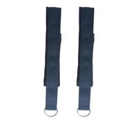 The black metal buckle - is made of cotton and the white metal buckle | It is made of polypropylene.A pair of double loop ankle buckles for Pilates and Yoga.