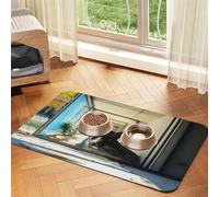 The Black Panther in The Corridor Pet Feeding Mat Dog Cat Eating Food Absorbent Leather Tablecloth for and Water Bowl Waterproof No Stains Quick Dry Non-Slip 17.72 * 11.8IN