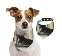 The Black Panther in The Corridor Pet Scarf Dog Bandanas Spring Summer Soft Cotton Puppy Scarfs Adjustable Accessories for Small Medium Large Girl Boy Pup Small