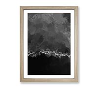 The Black Sand Beach In Iceland Abstract Art Modern Framed Print | A3 Oak Framed Wall Art | Ready to Hang | Abstract Beach Picture | Living Room Bedroom Lounge Office