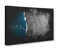 The Black Sand Beach In Vik Iceland Paint Splash Canvas Print | Gallery Wrapped 30mm Frame Wall Art | 20x14 inches | Ready to Hang | Coastal Seascape Picture | Living Room Bedroom Lounge Office