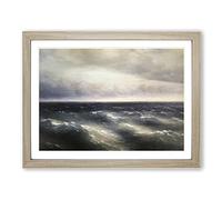 The Black Sea By Ivan Aivazovsky Classic Painting Framed Print | A2 Oak Framed Wall Art | Ready to Hang | Classic Nautical Picture | Living Room Bedroom Lounge Office