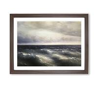 The Black Sea By Ivan Aivazovsky Classic Painting Framed Print | A4 Walnut Framed Wall Art | Ready to Hang | Classic Nautical Picture | Living Room Bedroom Lounge Office
