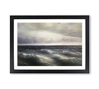 The Black Sea by Ivan Aivazovsky Framed Print | A2 Black Framed Wall Art | Ready to Hang | Modern Nautical Picture | Living Room Bedroom Lounge Office
