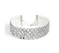 The Black Sequin Necklace is The Width of A Women's Collar Necklace(Silver N0251)