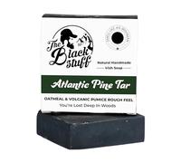 The Black Stuff Pine Tar Soap - Mens Bar Soap Made with Pine Tar, Organic Ingredients and Essential Oils - Handmade Cold Process Body Soap for Men - Moisturizing and Cleansing organic Bath Soaps