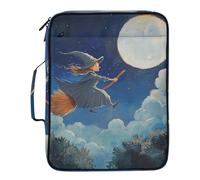 The Black Witch on Halloween File Folders Expanding 7 Pockets A4 Letter Size with Zipper Closure for Office Supply Expanding Hanging File Folder para guardar