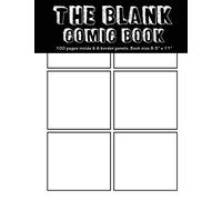 The Blank Comic Book: 100 pages inside & 6 border equal panels of each page, Book size8.5" x 11" | Blank Graphic Novel for creating your own ... drawing: Volume 3 (classic black comic book)
