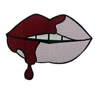 The Bleeding Sexy Pink Lips Embroidered Badge Iron On Sew On Patch