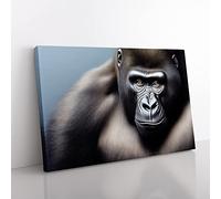The Blessed Gorilla Canvas Wall Art Print Ready to Hang, Framed Picture for Living Room Bedroom Home Office Décor, 60x40 cm (24x16 Inch)