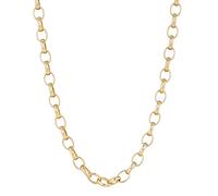 THE BLING KING 10mm Gold Ladies Oval Belcher Chain, Luxury Finish and Detailing 18K Real Gold Plated Jewellery, Gold Necklace for Men and Women (Length: 22 Inches)