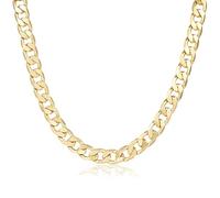 THE BLING KING 12 mm High-Quality Luxury Gold Cuban Curb Chain Necklace - Heavy Gold-Filled, Tarnish-Resistant, Flat-Lay 24″ Length