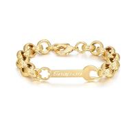 THE BLING KING 12mm Gold Spanner Belcher Bracelet for Men 60g Heavy with Spanner Link Clasp, 9ct Gold Plated, 8-Inch