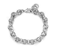 THE BLING KING 12mm Silver Belcher Bracelet for Men - 57g Crystal Pattern, 8-Inch - Chunky Silver Plated Bracelet