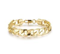 THE BLING KING 15mm Gold Cuban Bracelet for Men - 65g Heavy Cuban Link, 8-Inch - Chunky PVD Gold Plated Mens Bracelet