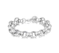 THE BLING KING 15mm Silver Ornate Belcher Bracelet for Men - 70g Heavyweight, 8-Inch - Chunky Silver Plated Bracelet