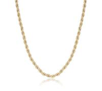 THE BLING KING 5mm Gold Rope Chain Necklace - 48g Heavy, 24 Inch Classic - PVD Gold Plated Gold Chain for Women Men