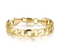THE BLING KING 9mm Gold & Silver Cuban Curb Bracelet for Men Two-Tone, 9ct PVD Plated, 9-Inch Mens Cuban Link Bracelet