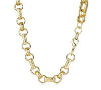 THE BLING KING London - Men’s 18mm Gold-Plated & Bonded Gypsy Link Belcher Chain with Albert Clasp, 24-Inch Men’s Necklace, 220g