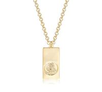THE BLING KING Men's Premium 14k Gold Plated St. Christopher Ingot Bar Pendant with 22-Inch Belcher Chain | Luxurious Craftsmanship Weight: 27g