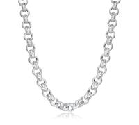 THE BLING KING Premium 12mm Silver Plated Diamond Cut Belcher Chain for Men Women - 30 Inch Long Heavyweight Pattern Necklace, High Shine Unisex Jewellery