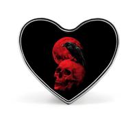 The Blood-red Skulls And Crow Heart Metal Brooches 1 Inch Memorial Badges Exquisite Decorations Pins for Clothing