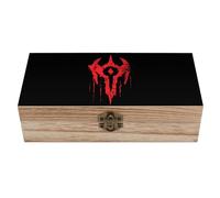The Bloody Horde Logo Decorative Wooden Storage Box with Hinged Lid And Front Clasp Keepsakes Chest