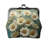 The blooming daisies coin purse for women,small womens wallet,small makeup bag for purse,ultra-thin retro change wallet, Black, One Size, Art Deco