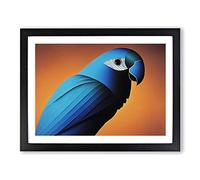 The Blooming Parrot H1022 Framed Print for Living Room Bedroom Home Office Décor, Wall Art Picture Ready to Hang, Black A3 Frame (46 x 34 cm)