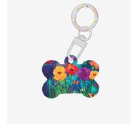 The Blooming Rainbow Flower Personalized Pet Tags-Quality Acrylic Dog Tags, Custom ID Tags for Pets, Stylish and Durable