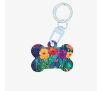 The Blooming Rainbow Flower Personalized Pet Tags-Quality Acrylic Dog Tags, Custom ID Tags for Pets, Stylish and Durable
