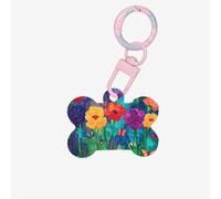 The Blooming Rainbow Flower Personalized Pet Tags-Quality Acrylic Dog Tags, Custom ID Tags for Pets, Stylish and Durable