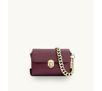 The Bloxsome Leather Crossbody Bag With Gold Chain Strap Apatchy London Plum One Size