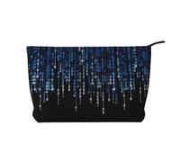 The Blue Binary Corduroy Makeup Bag â€“ Versatile Cosmetic Pouch with Zipper for Daily Use and Travel Capacity Organizer