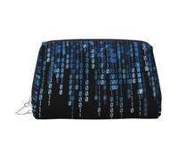 The Blue Binary Leather Toiletry Organizer Bag, Travel-Friendly Makeup Pouch for Women