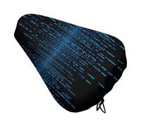 The Blue Binary Matrix Bike Seat Cushion Waterproof Bicycle Seat Cover with Drawstring Comfort Dustproof Rain Proof Protection Bike Seat for Outdoor Most Bicycles Mountain Road Bikes