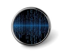 The Blue Binary Matrix Button Pin 1 Inch, Personalized Metal Lapel Pins, Lightweight Round Brooch Pin, Elegant Button Badges, Funny Enamel Pins for Shirts Jackets Bags & Gift
