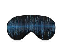 The Blue Binary Matrix Eye Mask Soft Sleep Mask for Side Sleeper Light Blocking Night Eye Cover with Adjustable Strap Sleep Shade Cover Night Blindfold Eyeshade Sleeping Masks for Travel