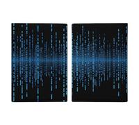 The Blue Binary Matrix Passport Holder Fashion Passport Cover Passport Protector Travel Document Organizer ID Card Protector Exquisite Passport Wallet Cover Credit Card Holder