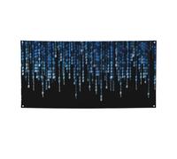 The Blue Binary Print Birthday Decorations Backdrop Banner, Party Photo Booth Background Decor Sign