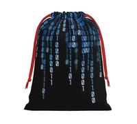 The Blue Binary Print Convenient Drawstring Gift Wrapping Bag Lightweight Comfort Suitable All Occasions