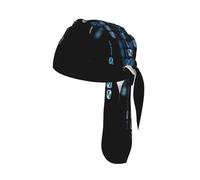 the Blue Binary Print Cycling Cap Unisex Elastic Lightweight Running Workouts Headwear Breathable Hat