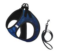 The Blue Binary Print Dog Harness Leash Set Reflective Pet Harness Puppy Vest Suitable Dogs Cats Small Breeds
