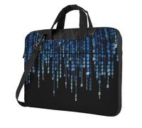 the Blue Binary Print Laptop bag,portable single shoulder laptop Sleeve Case,Compatible with 13-15.6 in, Black, 13 inch