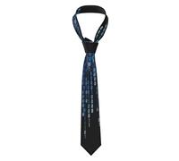 The Blue Binary Print Men'S Necktie,Soft Comfortable,Suitable Weddings,Parties,Business,Dinner,Daily, Black, One Size, Black, One Size