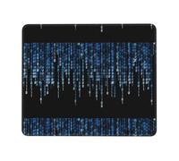 The Blue Binary Print Mouse Pad with Stitched Edge Office Supplies & Gaming Computer Desk Accessories Non-Slip Rubber Mouse Pad for Computers, Laptop, Office