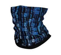The Blue Binary Print Neck Warmer Gaiter Women Men, Windproof Face Cover Face Mask Scarf For Cold Weather Sport