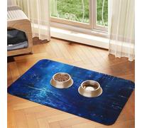 the Blue Binary print PU Leather Feeding Mat for Dogs Cats Pet Food Mat Absorbent Non-Slip Rubber Bottom