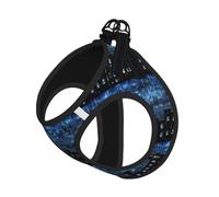 The Blue Binary Print Reflective Pet Leash Vest For Small Dogs & Cats, Adjustable Outdoor Walking Hiking Vest