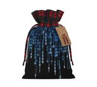 The Blue Binary Print Reusable Gift Drawstring Decor Bag Holiday Party Favor Pouches Wedding Seasonal